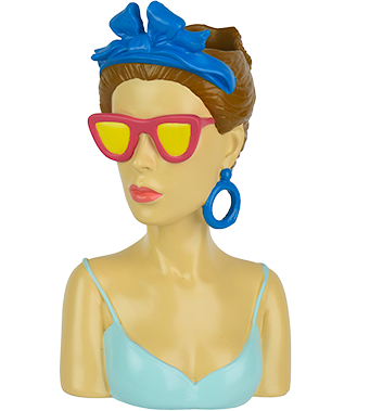 Διακοσμητικό βάζο με κυρία και γυαλιά