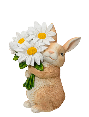 Διακοσμητικός λαγός με διακοσμητικά λουλούδια